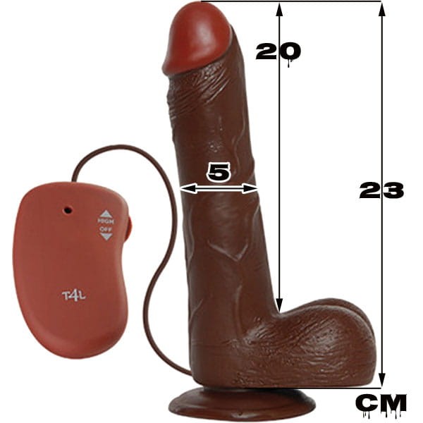 Duży murzyński wibrator z przyssawką Wielkość 25,5 cm-1