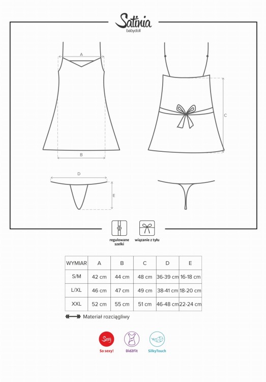Obsessive Satinia babydoll i czarne stringi-4