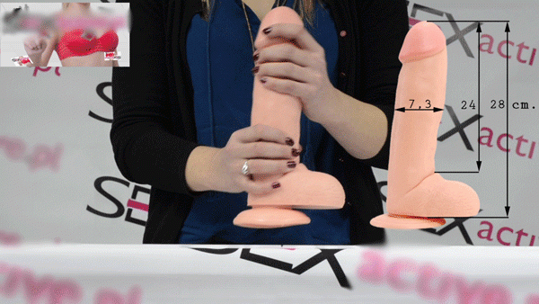 Wielki penis na przyssawce Średnica 7,3 długość 28 cm-4