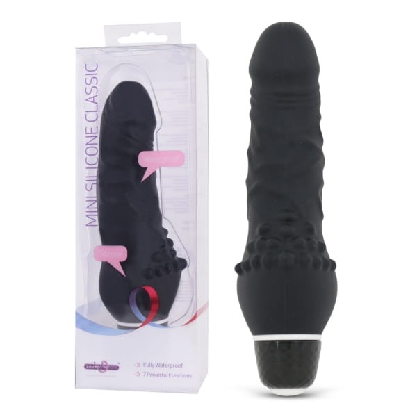 Czarny wibrator silikonowy Penis 13,8 cm