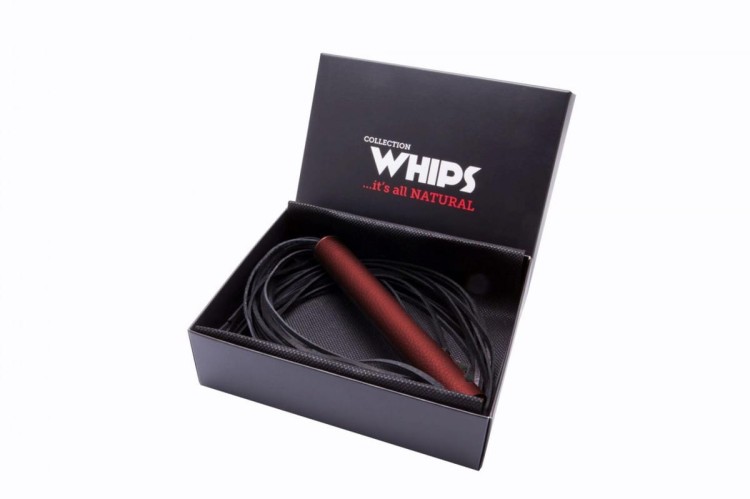 WHIPS Duży skórzany czerwony pejcz-1