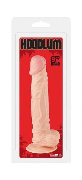Sztuczny penis z jądrami i przyssawką 23 cm-2