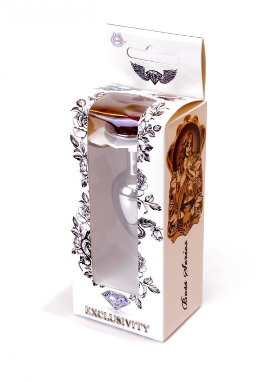 Korek analny metalowy Czerwony kryształ-6