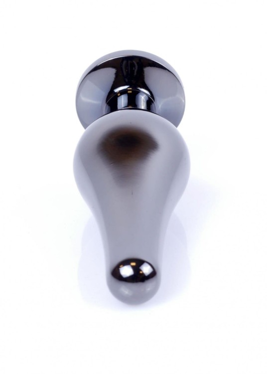 Metalowy plug z różowym kryształem-2