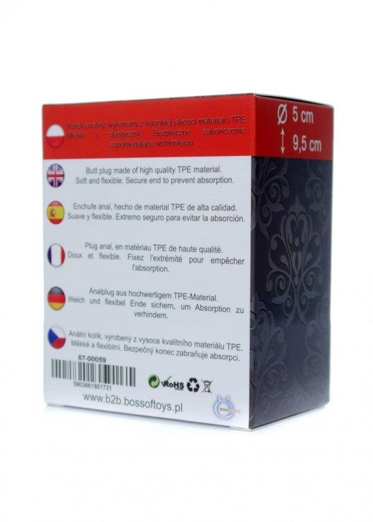 Gruby plug analny 5 cm z poprzeczką T-2