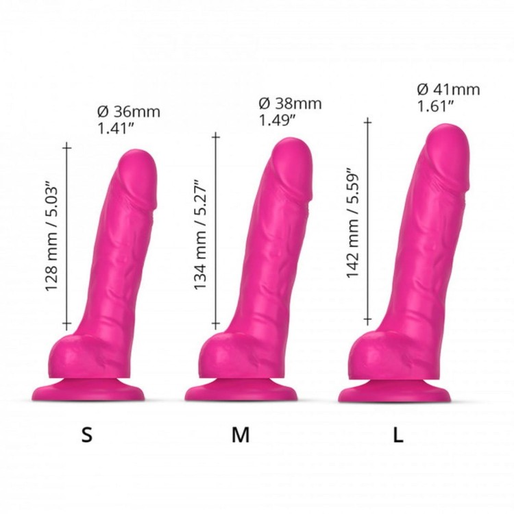 Silikonowe dildo z ruchomą skórą 14,2 cm Pink-3
