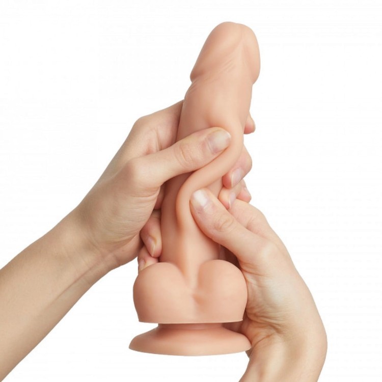 Silikonowe dildo z ruchomą skórą 13,4 cm