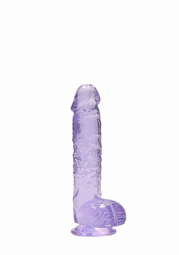 Miękkie dildo żelowe Penis z jądrami 15/3 cm Fiolet-1