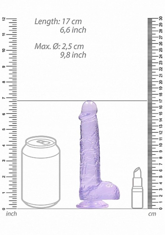 Miękkie dildo żelowe Penis z jądrami 15/3 cm Fiolet-2