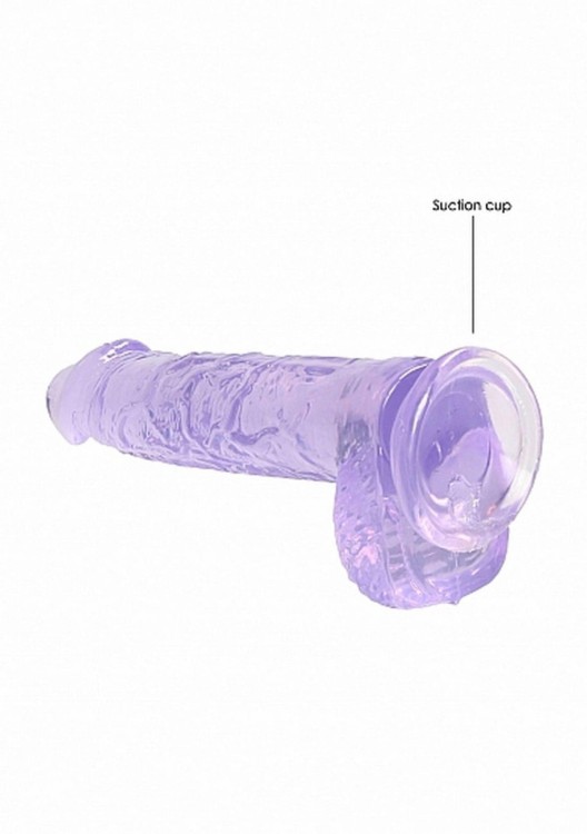 Miękkie dildo żelowe Penis z jądrami 15/3 cm Fiolet-3