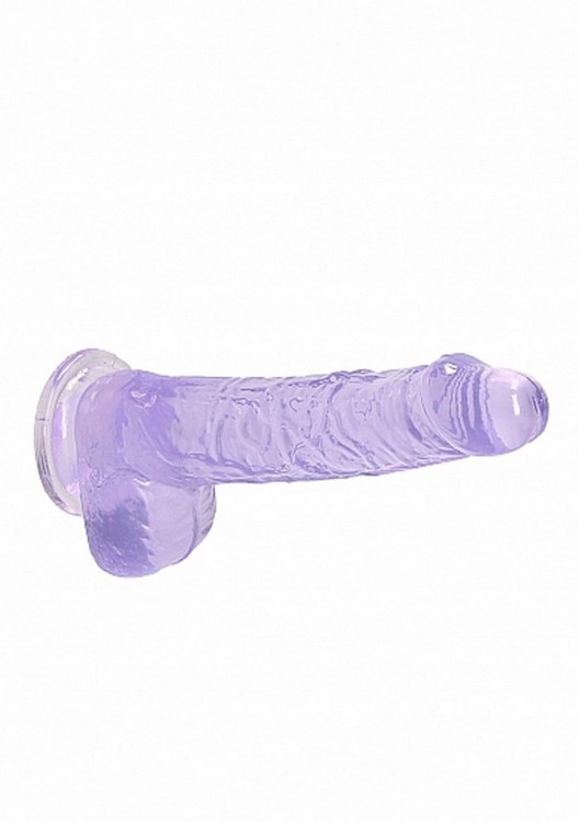 Miękkie dildo żelowe Penis z jądrami 15/3 cm Fiolet-4