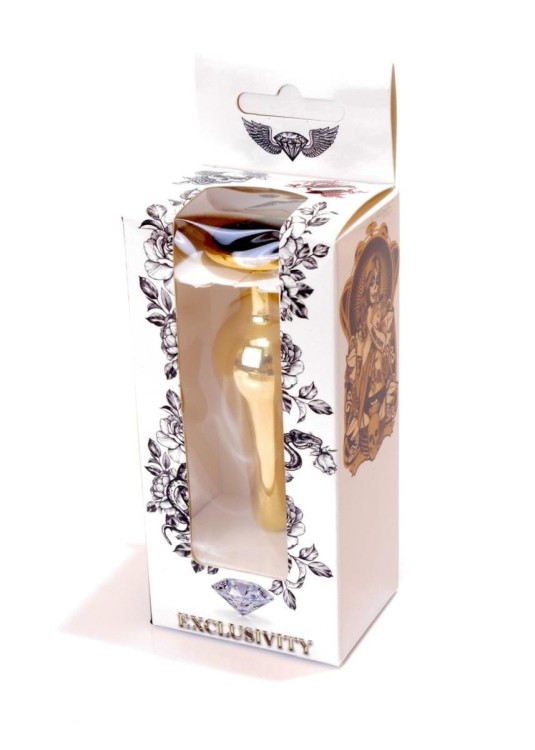 Metalowy złoty korek analny Czarny-8