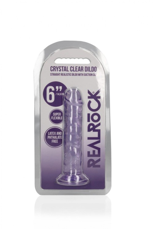 Miękkie i śliskie dildo żelowe Penis 15/3,5 cm Fiolet-4