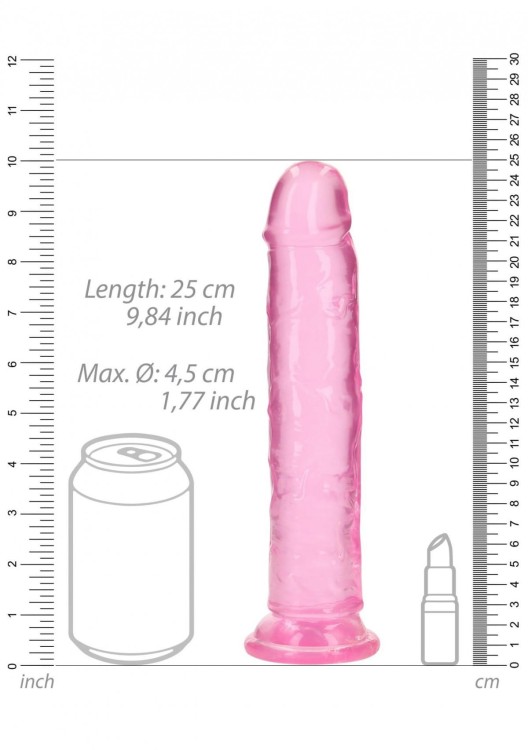 Żelowe miękkie i śliskie dildo Penis 25/4 cm Pink-2