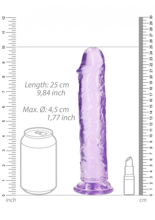 Żelowe miękkie i śliskie dildo Penis 25/4 cm Fiolet-3