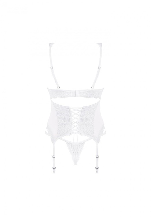 Bielizna-Amor Blanco gorset i stringi biały  S/M