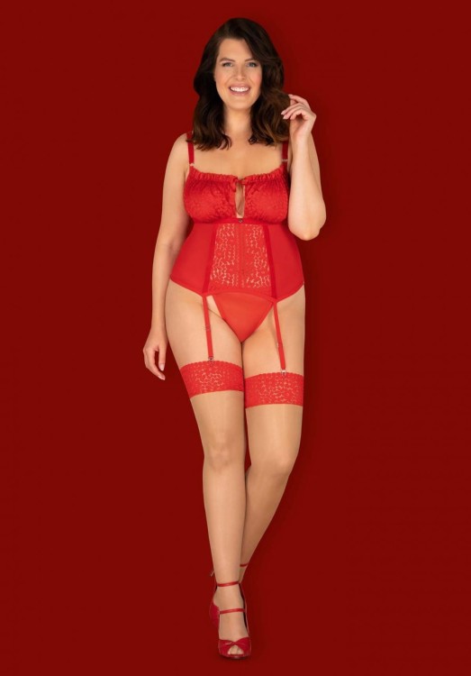 Bielizna-Blossmina gorset i stringi  4XL/5XL