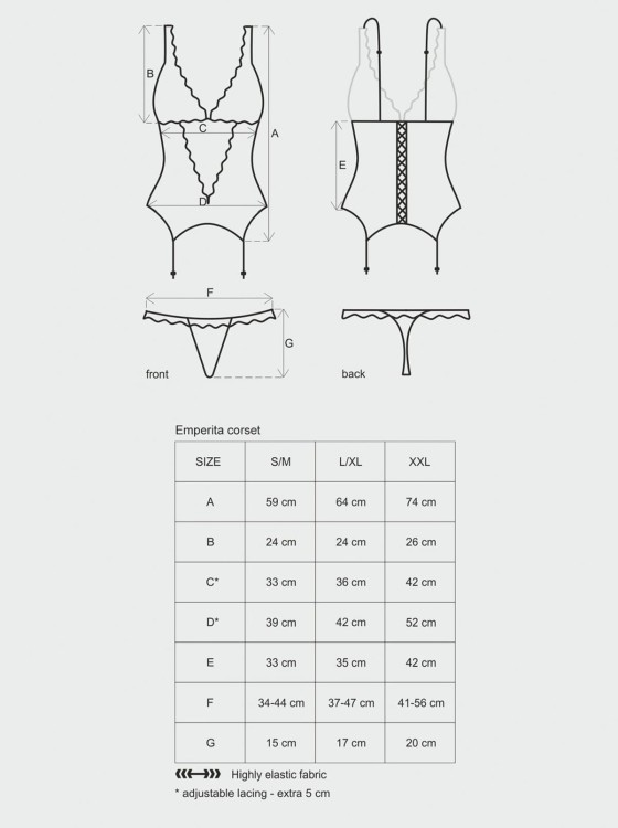 Bielizna-Emperita gorset i stringi L/XL
