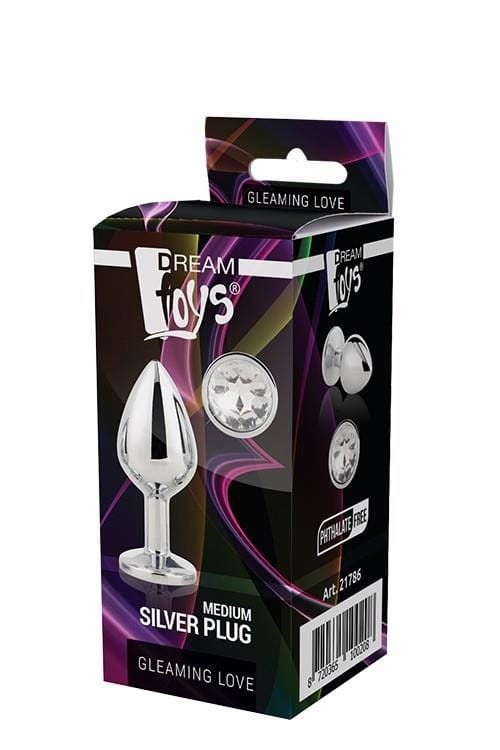 Srebrny metalowy korek analny M-4