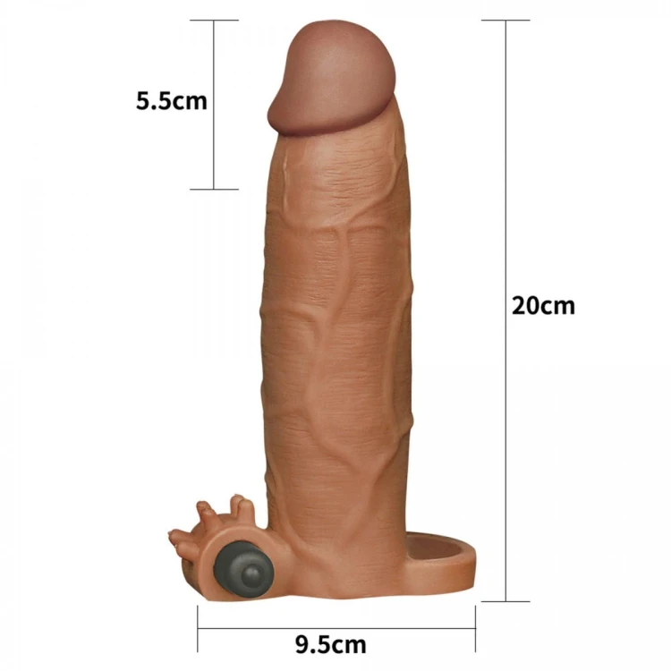 Wibrująca przedłużka na penisa +5 cm-2