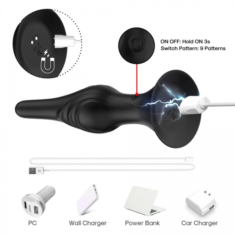 Wibrator analny Rocket Black-1