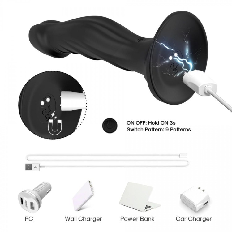 Optimus Black Wibrator analny-4