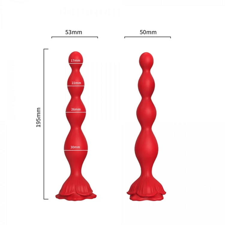 Rosestick Red Wibrujące kulki analne-2