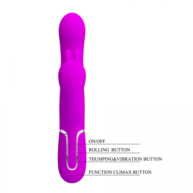 Wibrator potrójny Stymulacja łechtaczki pochwy anusa-3