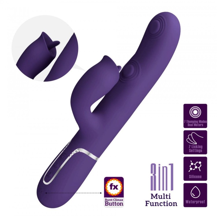 Gigi Dark Purple Wibrator z funkcją lizania i pulsacji-1