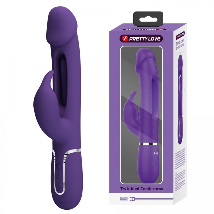 Wibrator Prettylove Kampas Dark Purple z językiem