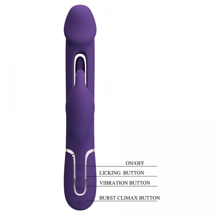Wibrator Prettylove Kampas Dark Purple z językiem-3