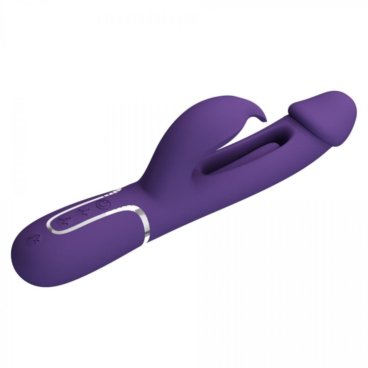 Wibrator Prettylove Kampas Dark Purple z językiem-7