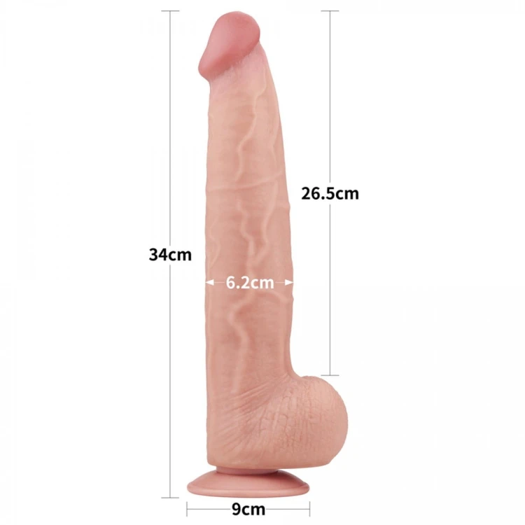 Wielki silikonowy realistyczny penis 34 cm-10