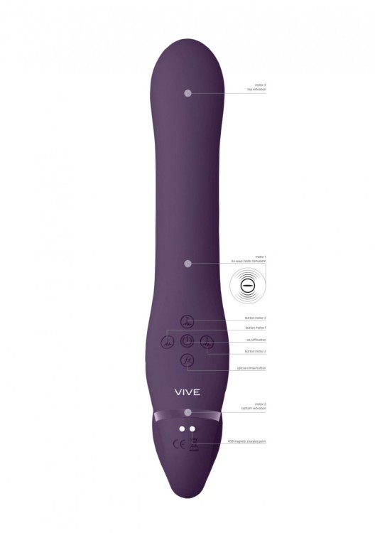 Strap-on bez uprzęży Silikon Trzy silniki-5