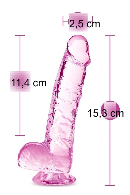 Różowe żelowe dildo Mały penis 11,4/2,5 cm-2