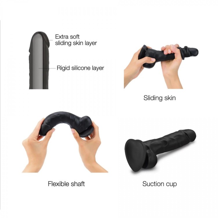 Realistyczny naturalny penis Dildo z cyber skin Miekka skóra-3