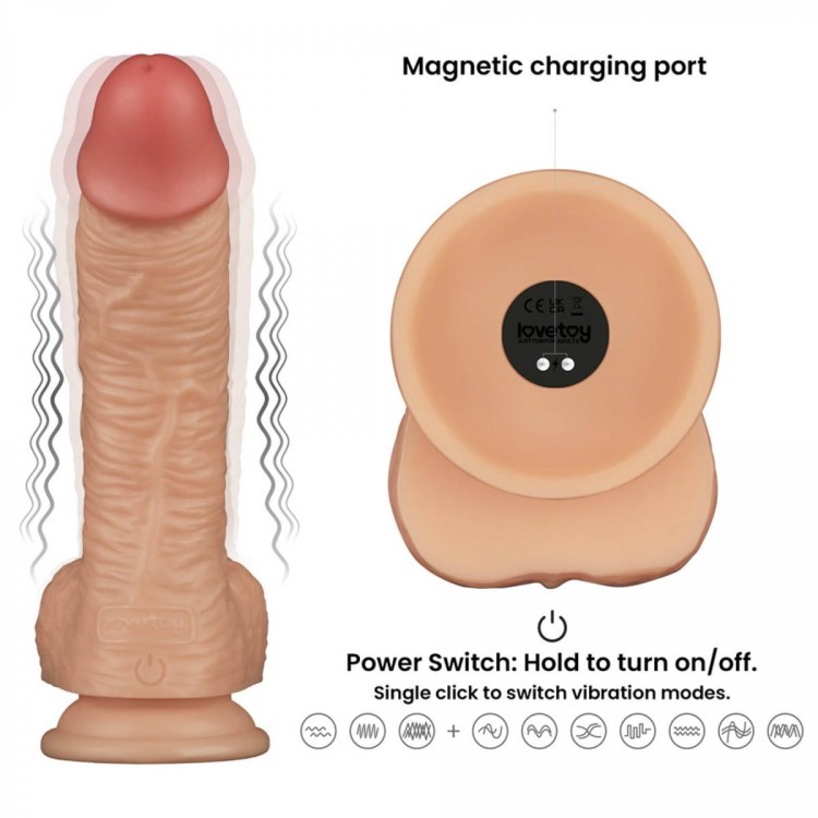 Bezprzewodowy wibrujący penis 20 cm-1
