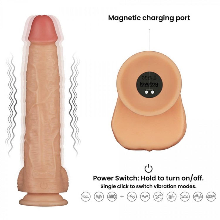 Bezprzewodowy wibrator w kształcie penisa 22,5 cm-1
