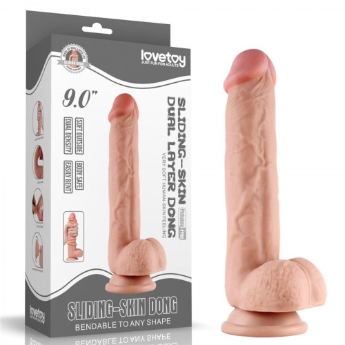 Duży penis z przesuwną skórą 18 cm
