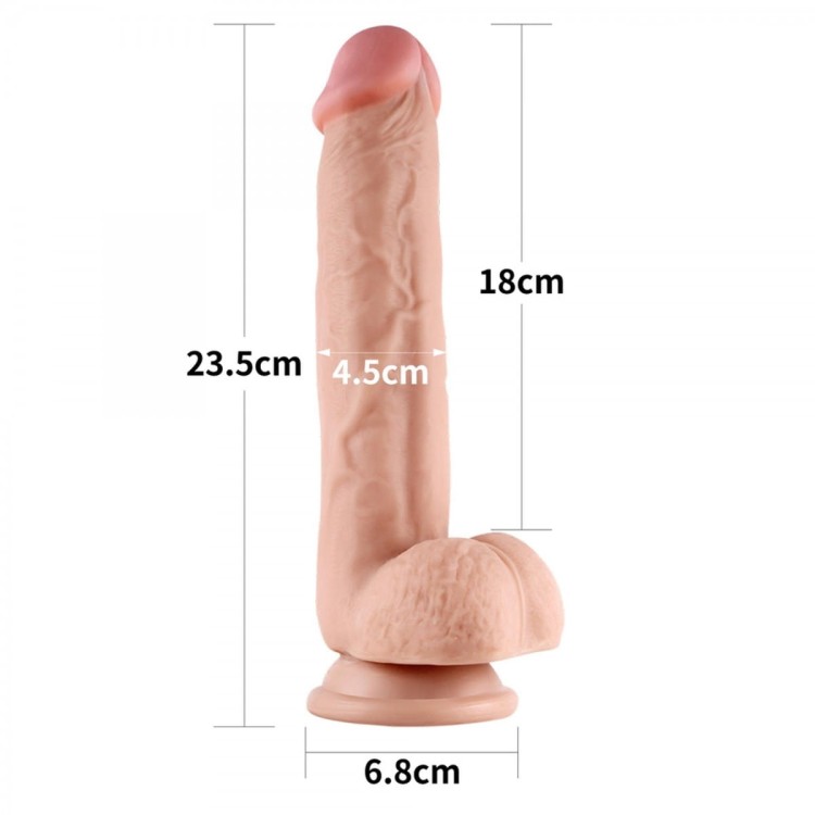 Duży penis z przesuwną skórą 18 cm-3
