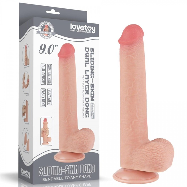 Prawdziwy penis z przesuwną skórą 16 cm-1