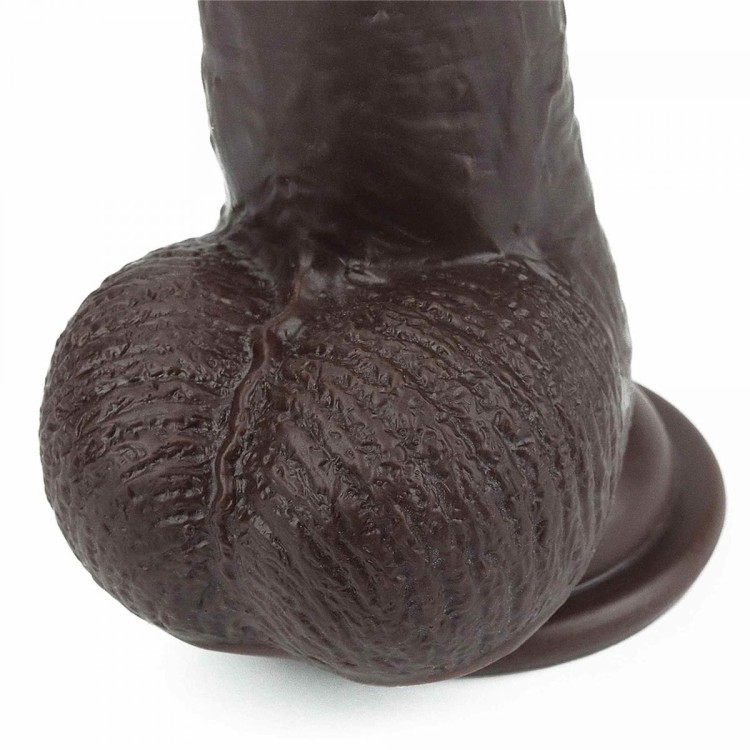 Prawdziwy penis z przesuwną skórą 17 cm Czarny-9