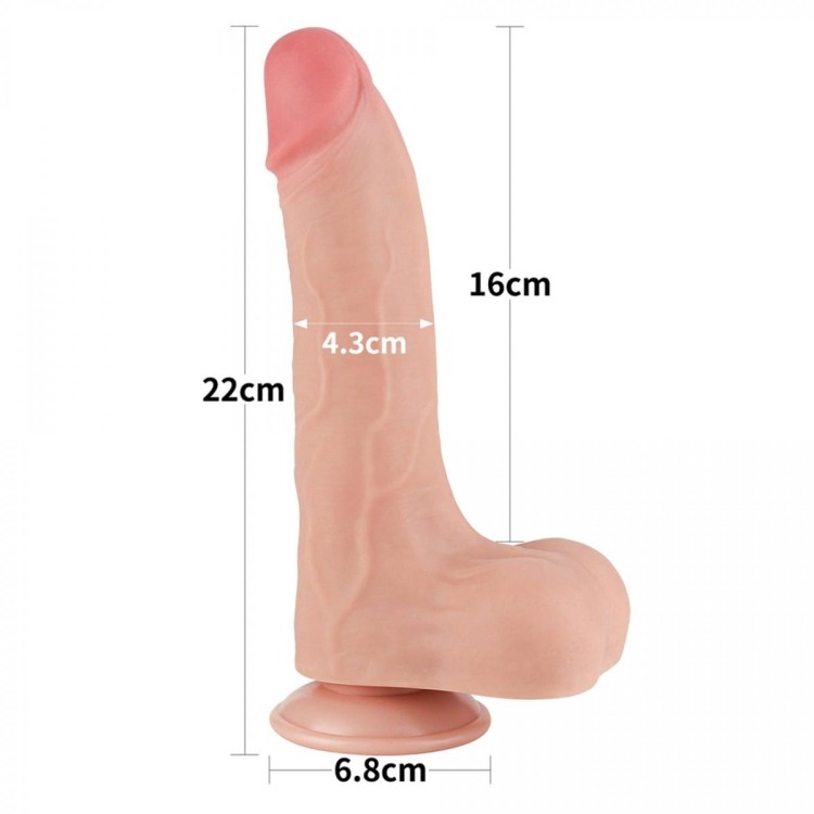 Penis z przesuwną cyber skórą 16 cm-1