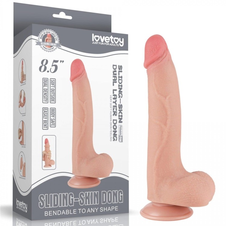 Penis z jądrami i przesuwną cyber skórą 17 cm-1
