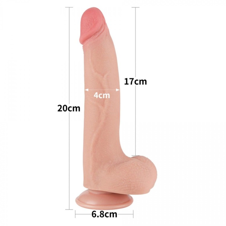 Penis z jądrami i przesuwną cyber skórą 17 cm-2