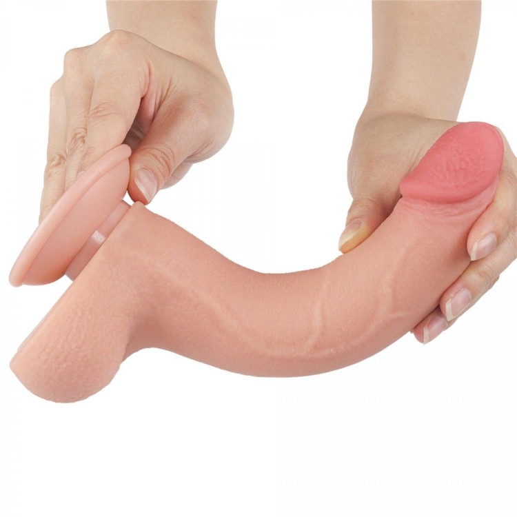 Penis z jądrami i przesuwną cyber skórą 17 cm-4