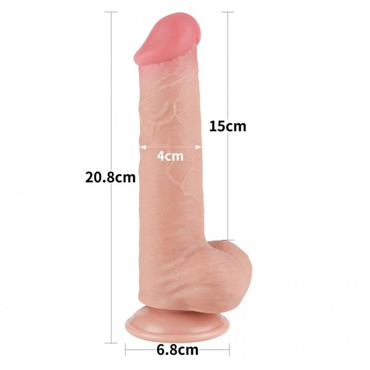 Naturalny penis z ruchomą skórą 15 cm-2