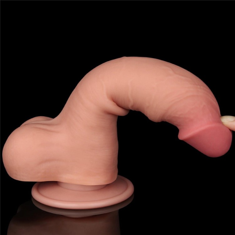 Naturalny penis z ruchomą skórą 14 cm-6