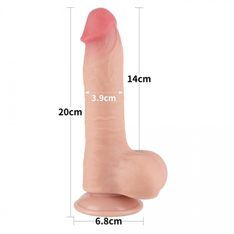 Naturalny penis z ruchomą skórą 14 cm-13