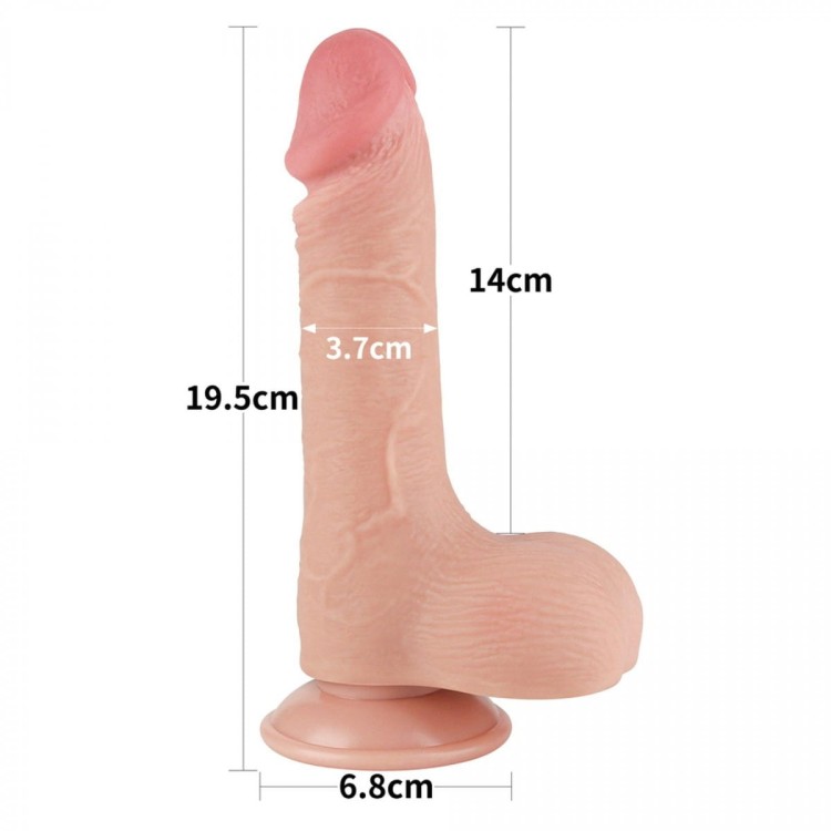 Naturalny penis z ruchomą skórą 14 cm/3,7-2
